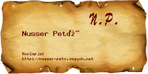 Nusser Pető névjegykártya